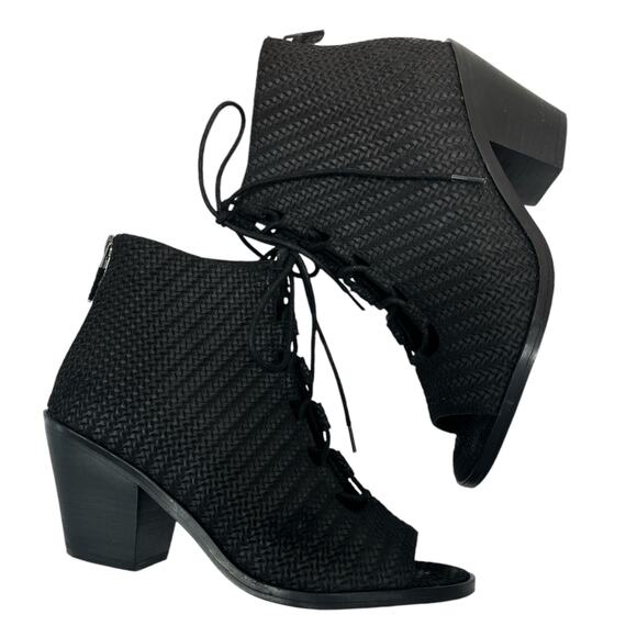 Eileen Fisher Slew Lace Up Booties Open Toe - Picture 11 of 12